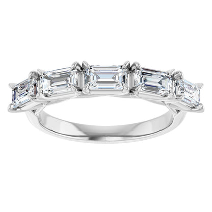 1 3/4 Ctw Emerald Lab-Grown Diamond Anniversary Band - White Gold - Lab Grown Diamond