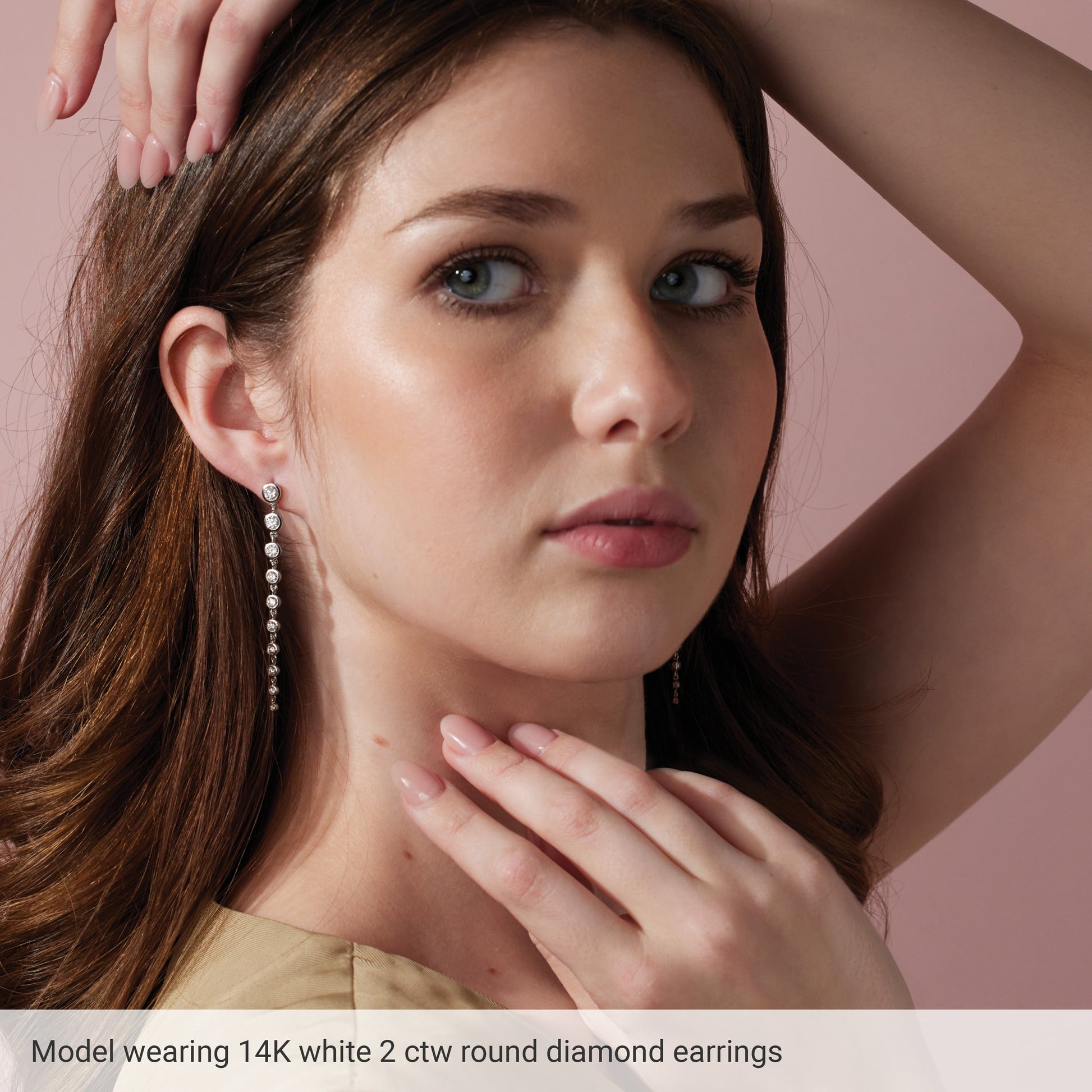 1 3/4 Ctw Lab-Grown Diamond Graduated Earrings - Rose Gold - Lab Grown Diamond