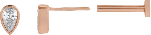 .05 Ct Pear Lab-Grown Diamond Micro Pear Bezel Earring