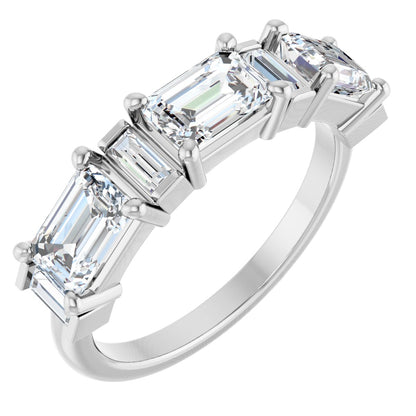 2 1/2 Ctw Emerald Lab-Grown Diamond Anniversary Band