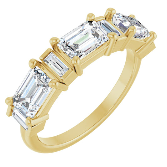 2 1/2 Ctw Emerald Lab-Grown Diamond Anniversary Band