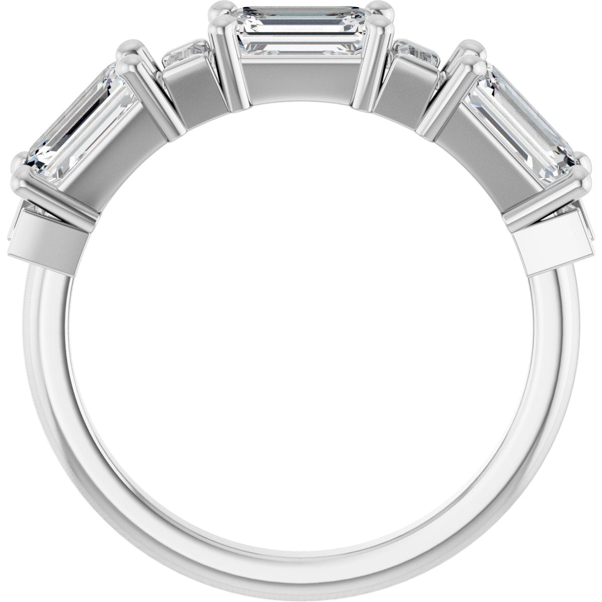 2 1/2 Ctw Emerald Lab-Grown Diamond Anniversary Band - White Gold - Lab Grown Diamond