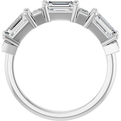 2 1/2 Ctw Emerald Lab-Grown Diamond Anniversary Band - White Gold - Lab Grown Diamond