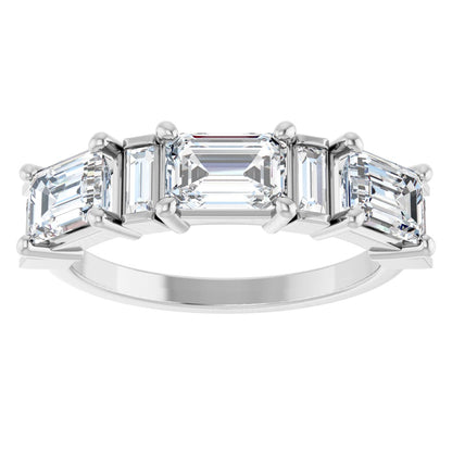 2 1/2 Ctw Emerald Lab-Grown Diamond Anniversary Band - White Gold - Lab Grown Diamond