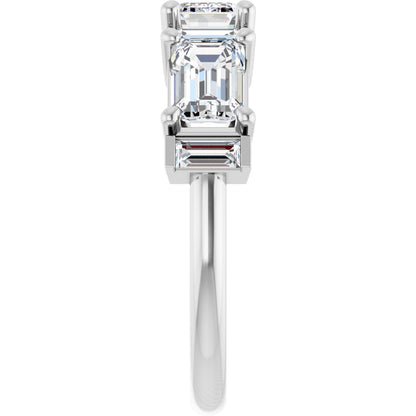 2 1/2 Ctw Emerald Lab-Grown Diamond Anniversary Band - White Gold - Lab Grown Diamond