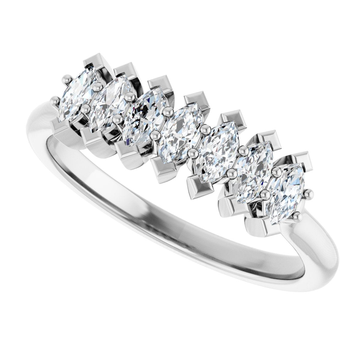 1/2 Ctw Marquise Lab-Grown Diamond Anniversary Band - White Gold - Lab Grown Diamond