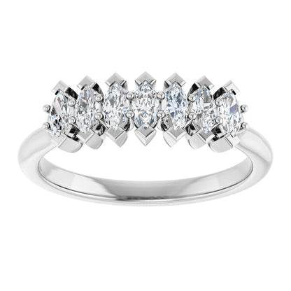 1/2 Ctw Marquise Lab-Grown Diamond Anniversary Band - White Gold - Lab Grown Diamond