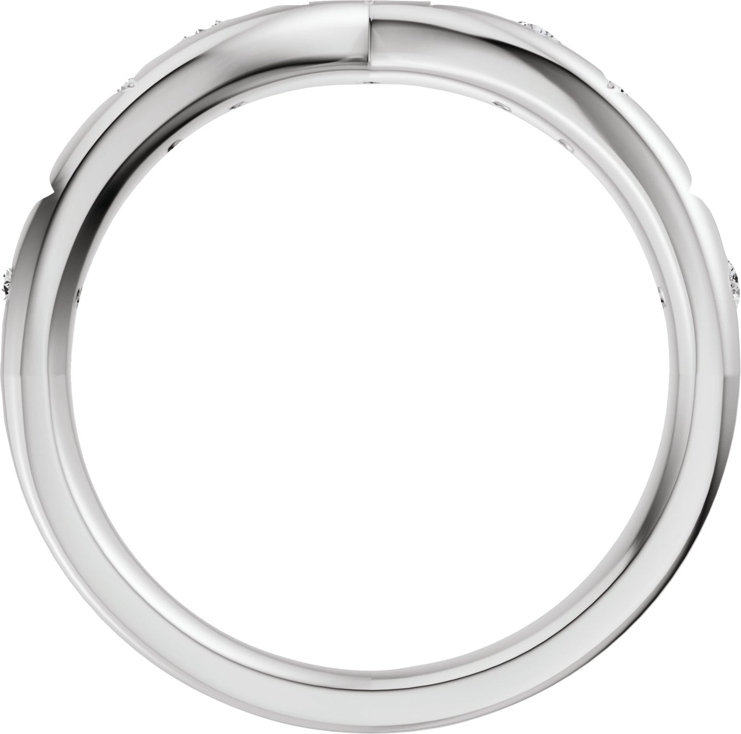1/8 Ctw Lab-Grown Diamond Contour Band - White Gold - Lab Grown Diamond