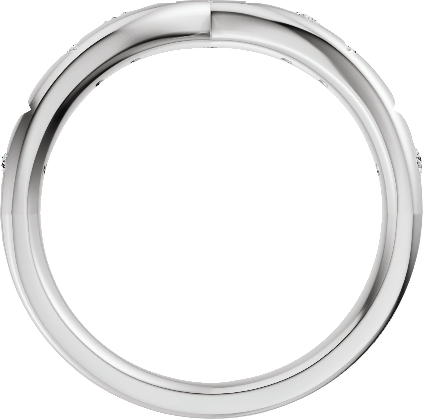 1/8 Ctw Lab-Grown Diamond Contour Band - White Gold - Lab Grown Diamond
