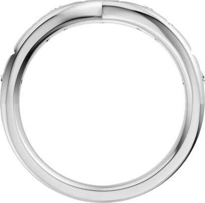1/8 Ctw Lab-Grown Diamond Contour Band - White Gold - Lab Grown Diamond
