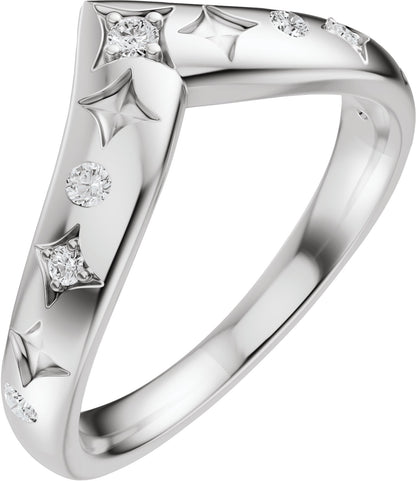 1/8 Ctw Lab-Grown Diamond Contour Band - White Gold - Lab Grown Diamond