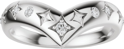 1/8 Ctw Lab-Grown Diamond Contour Band - White Gold - Lab Grown Diamond