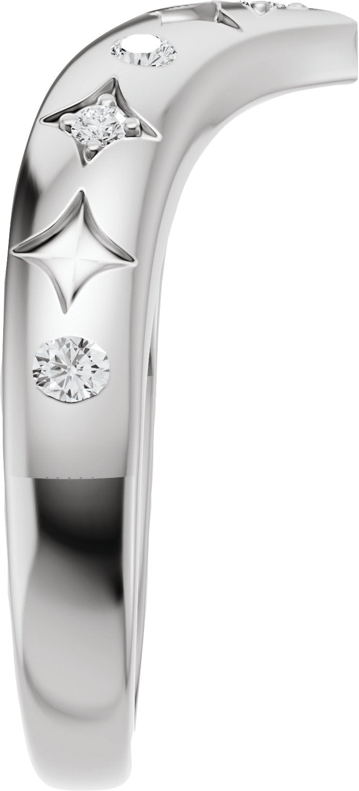 1/8 Ctw Lab-Grown Diamond Contour Band - White Gold - Lab Grown Diamond
