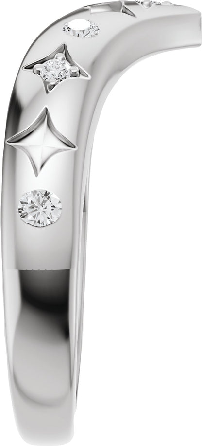 1/8 Ctw Lab-Grown Diamond Contour Band - White Gold - Lab Grown Diamond