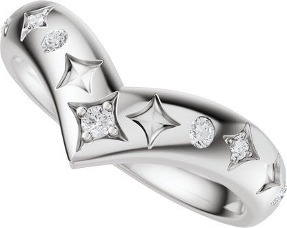 1/8 Ctw Lab-Grown Diamond Contour Band - White Gold - Lab Grown Diamond