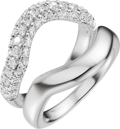 1 Ctw Lab-Grown Diamond Ring Guard - White Gold - Lab Grown Diamond