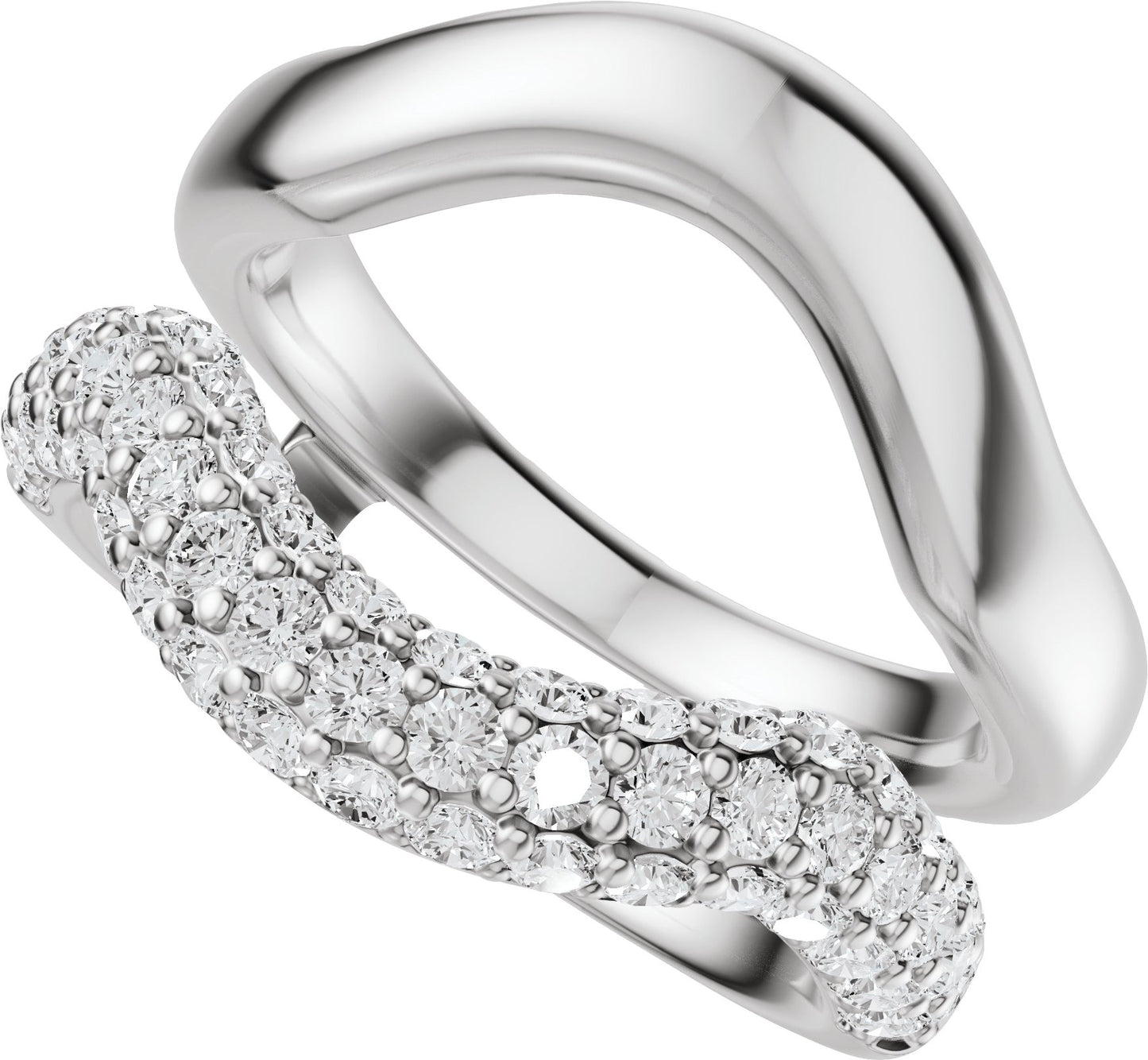 1 Ctw Lab-Grown Diamond Ring Guard - White Gold - Lab Grown Diamond