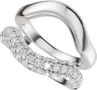 1 Ctw Lab-Grown Diamond Ring Guard - White Gold - Lab Grown Diamond