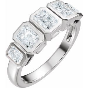 1 1/3 Ctw Emerald Lab-Grown Diamond Anniversary Band