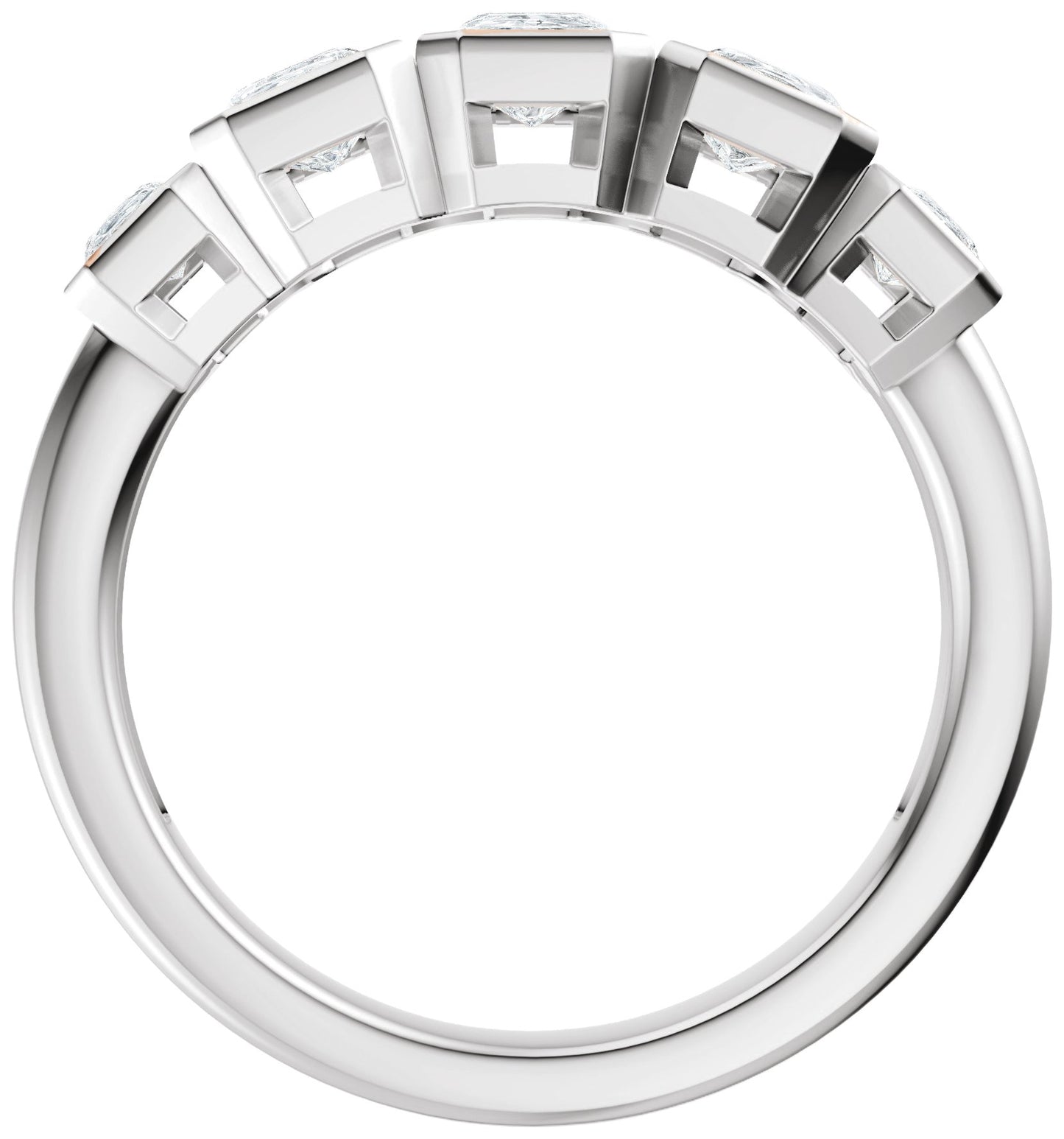 1 1/3 Ctw Emerald Lab-Grown Diamond Anniversary Band - White Gold - Lab Grown Diamond