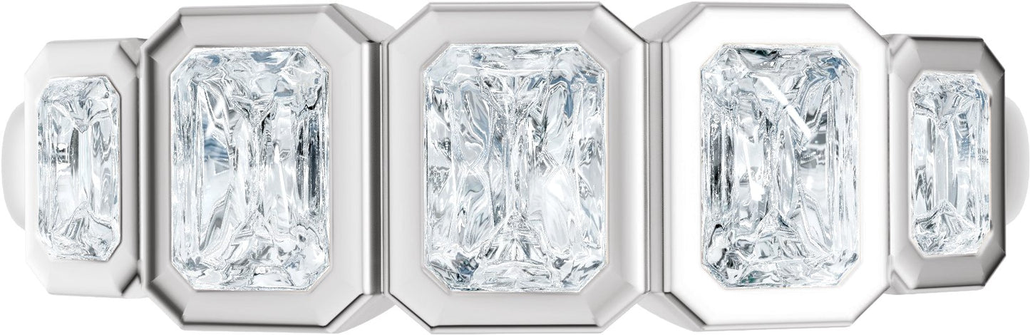 1 1/3 Ctw Emerald Lab-Grown Diamond Anniversary Band - White Gold - Lab Grown Diamond