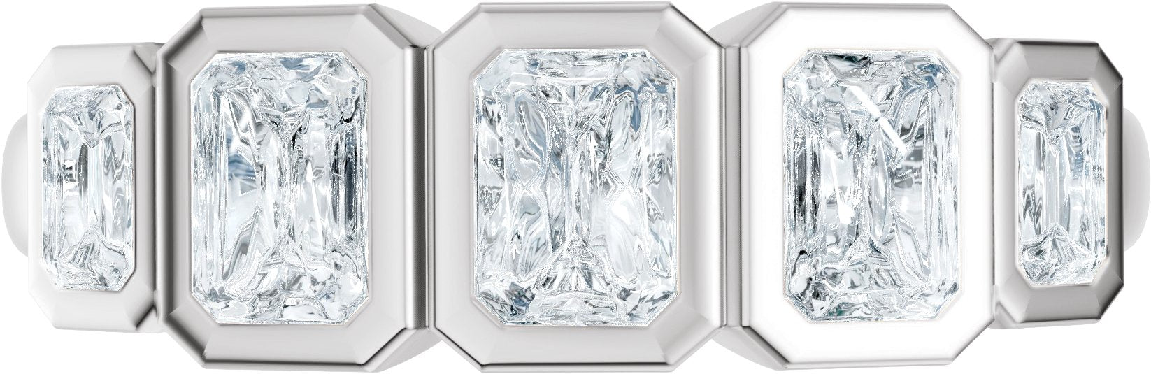 1 1/3 Ctw Emerald Lab-Grown Diamond Anniversary Band - White Gold - Lab Grown Diamond
