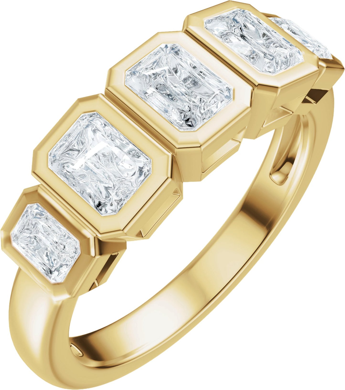 1 1/3 Ctw Emerald Lab-Grown Diamond Anniversary Band