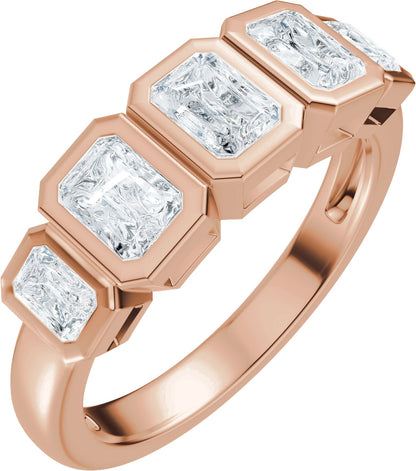 1 1/3 Ctw Emerald Lab-Grown Diamond Anniversary Band