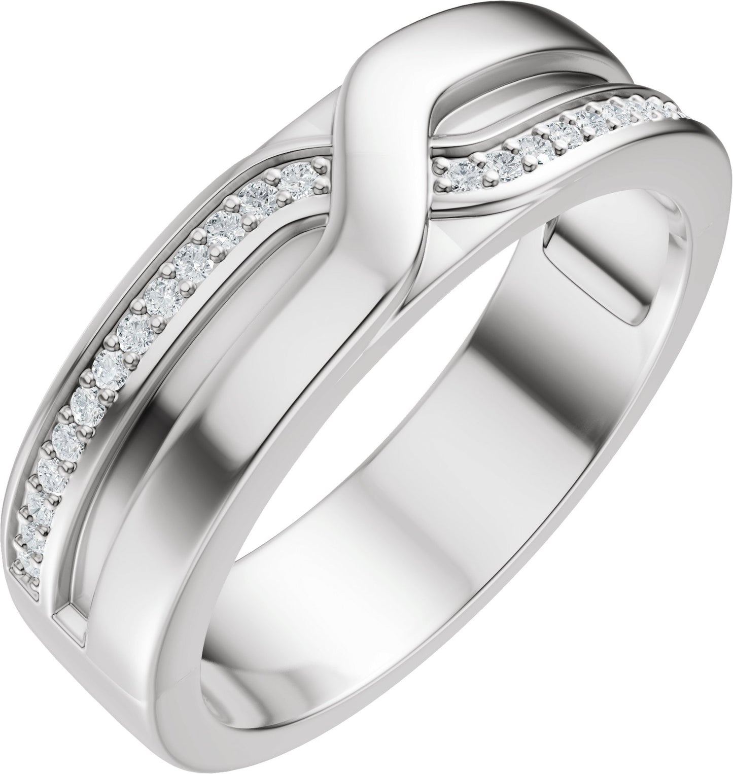 1/8 Ctw Lab-Grown Diamond Band - White Gold - Lab Grown Diamond