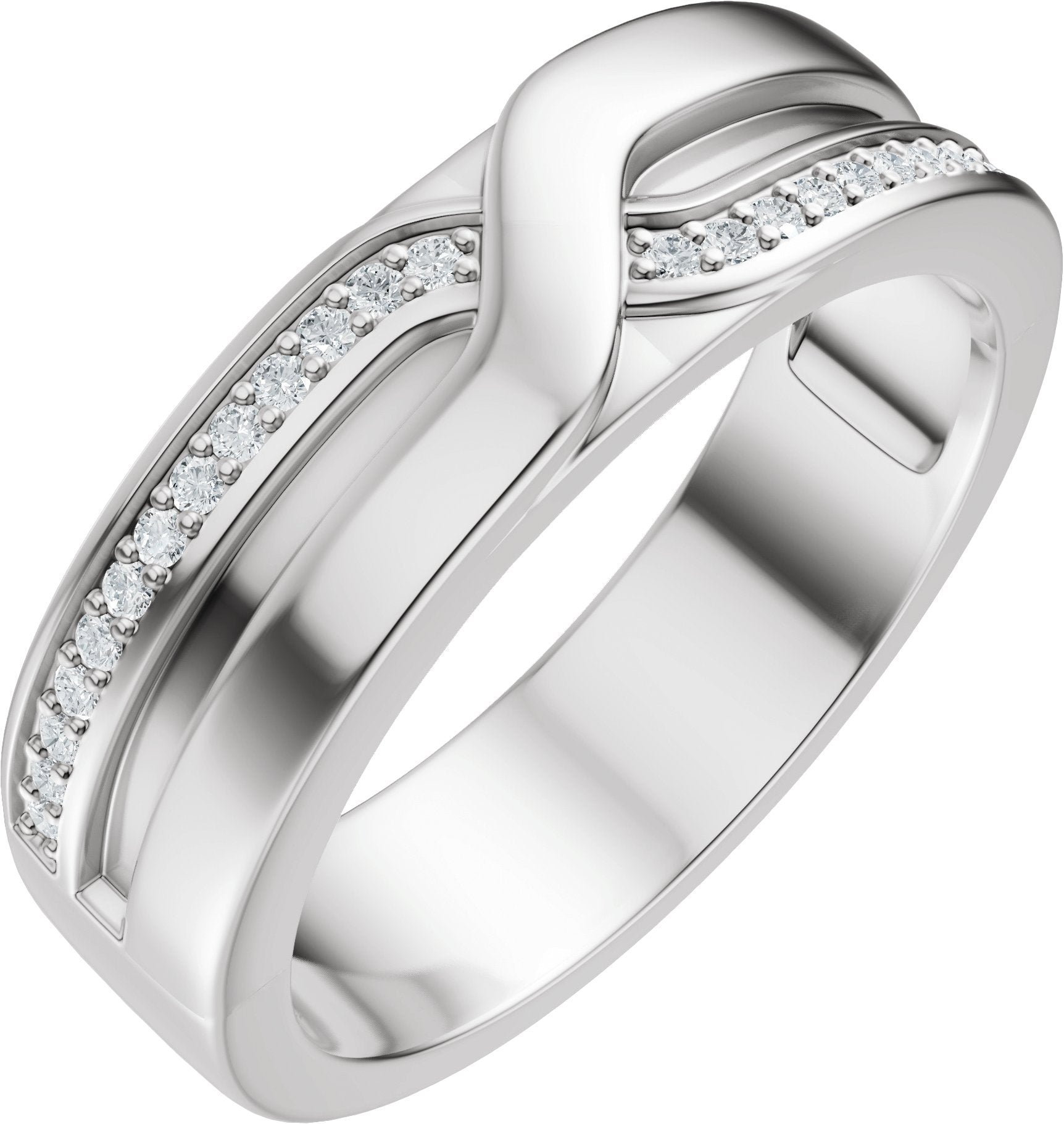 1/8 Ctw Lab-Grown Diamond Band - White Gold - Lab Grown Diamond