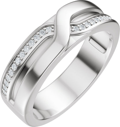 1/8 Ctw Lab-Grown Diamond Band - White Gold - Lab Grown Diamond