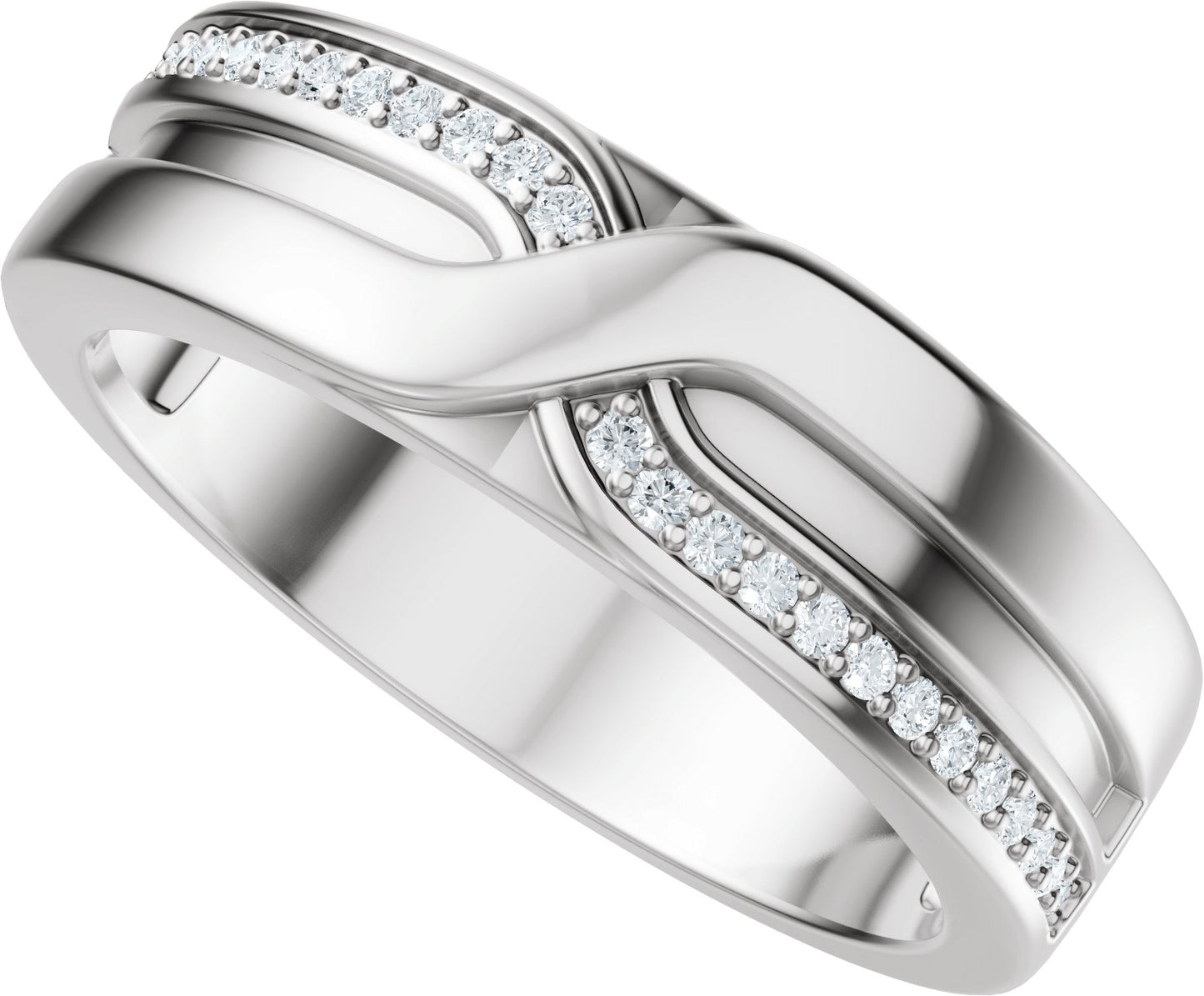 1/8 Ctw Lab-Grown Diamond Band - White Gold - Lab Grown Diamond