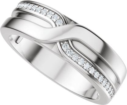 1/8 Ctw Lab-Grown Diamond Band - White Gold - Lab Grown Diamond