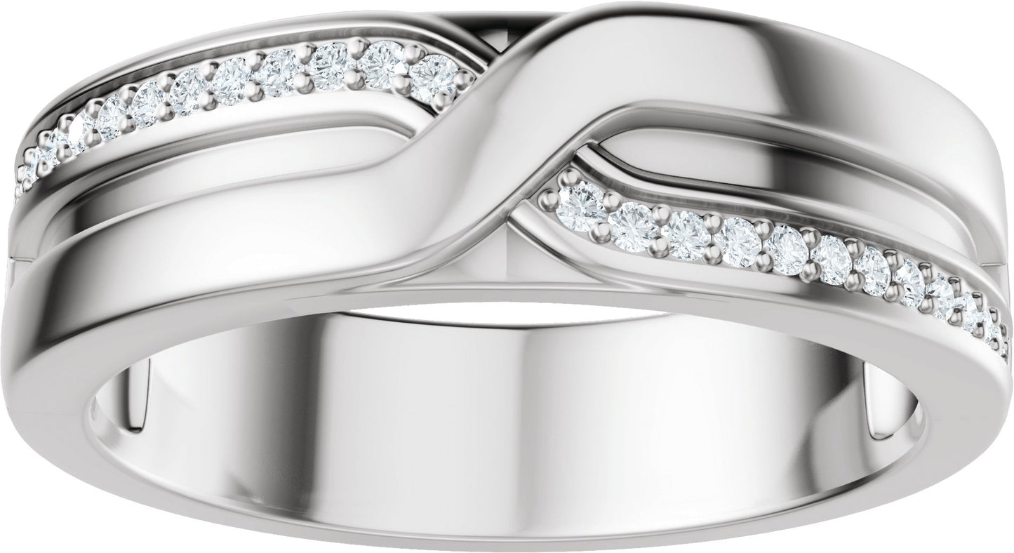 1/8 Ctw Lab-Grown Diamond Band - White Gold - Lab Grown Diamond