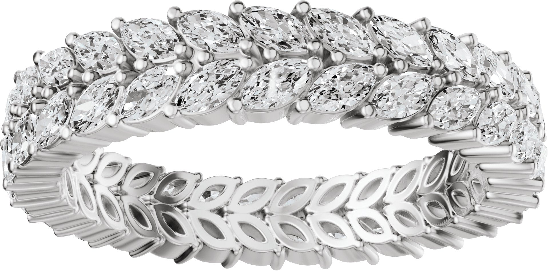 Marquise Lab-Grown Diamond Eternity Band - White Gold - Lab Grown Diamond
