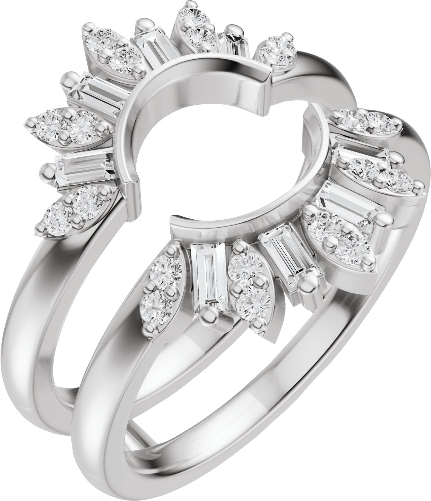 3/8 Ctw Straight Baguette Lab-Grown Diamond Ring Guard