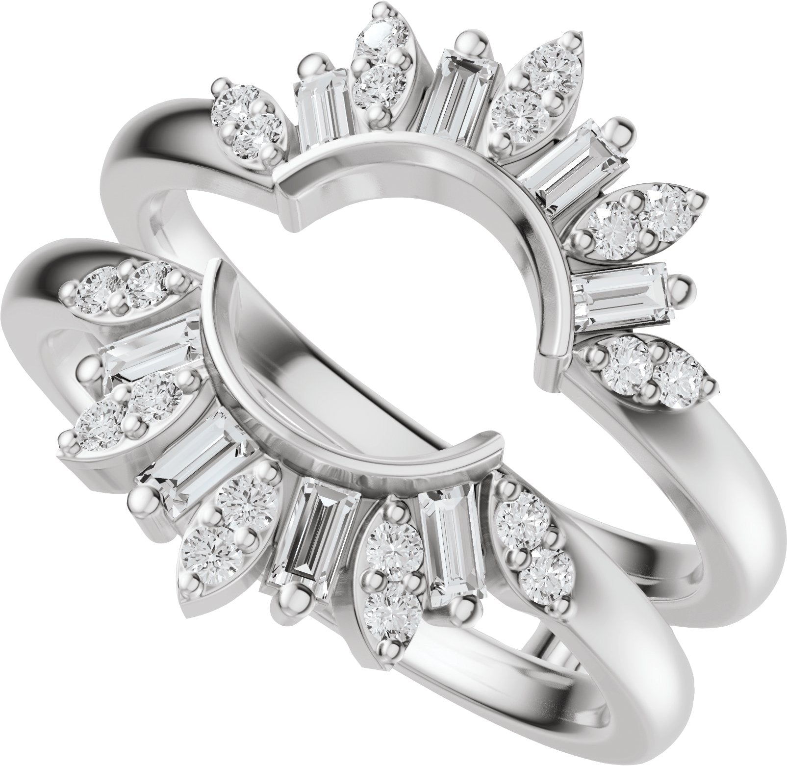 3/8 Ctw Straight Baguette Lab-Grown Diamond Ring Guard - White Gold - Lab Grown Diamond