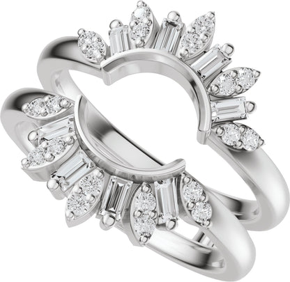 3/8 Ctw Straight Baguette Lab-Grown Diamond Ring Guard - White Gold - Lab Grown Diamond