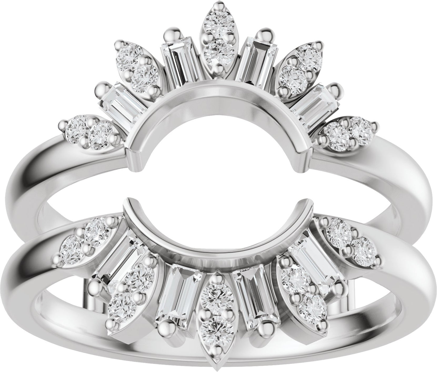 3/8 Ctw Straight Baguette Lab-Grown Diamond Ring Guard - White Gold - Lab Grown Diamond