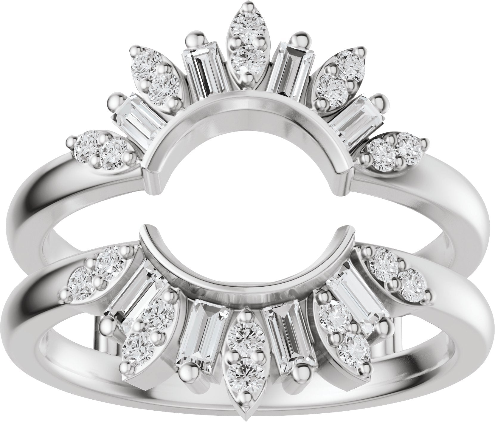 3/8 Ctw Straight Baguette Lab-Grown Diamond Ring Guard - White Gold - Lab Grown Diamond
