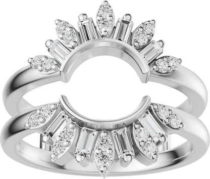 3/8 Ctw Straight Baguette Lab-Grown Diamond Ring Guard - White Gold - Lab Grown Diamond