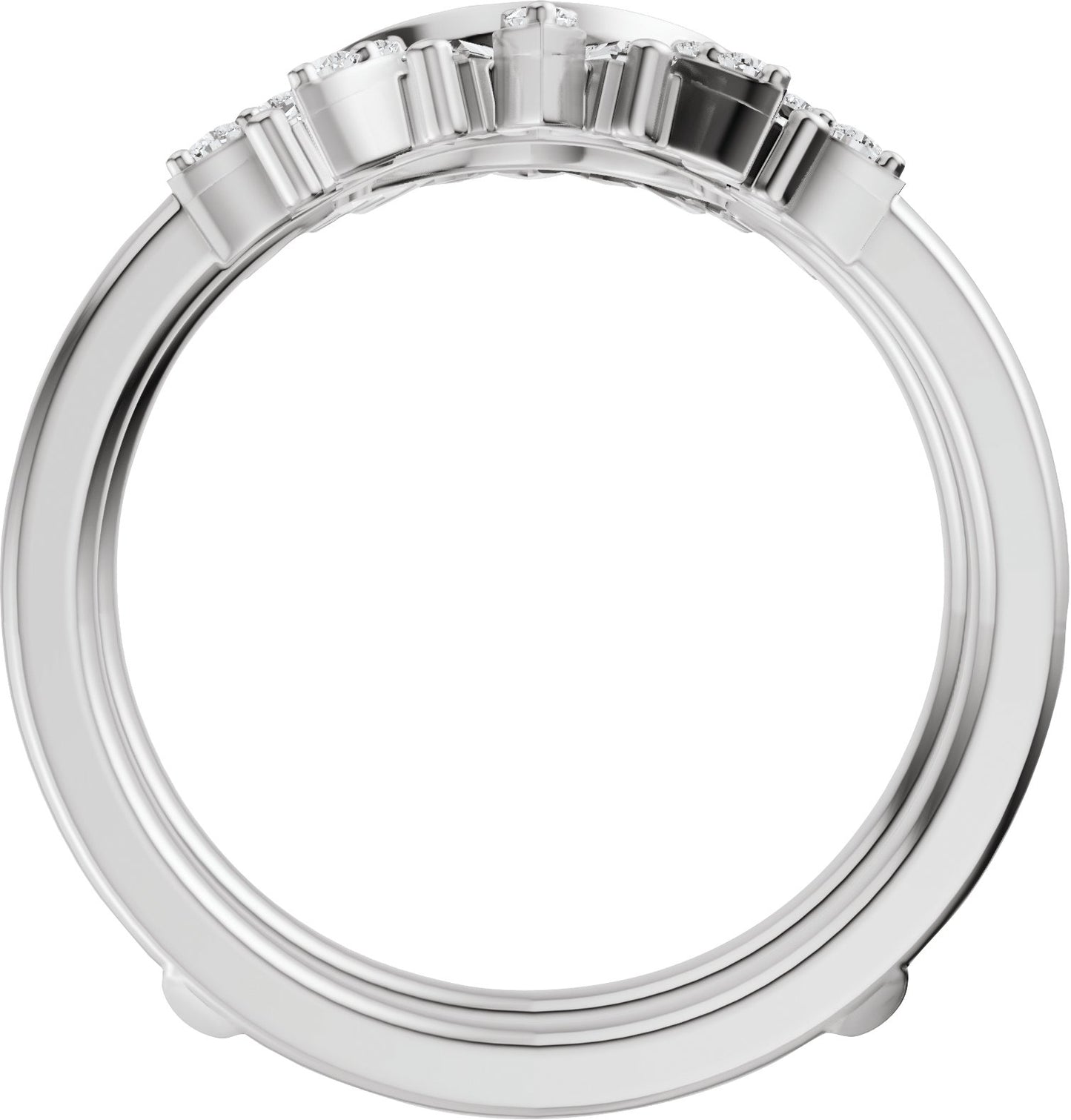 3/8 Ctw Straight Baguette Lab-Grown Diamond Ring Guard - White Gold - Lab Grown Diamond