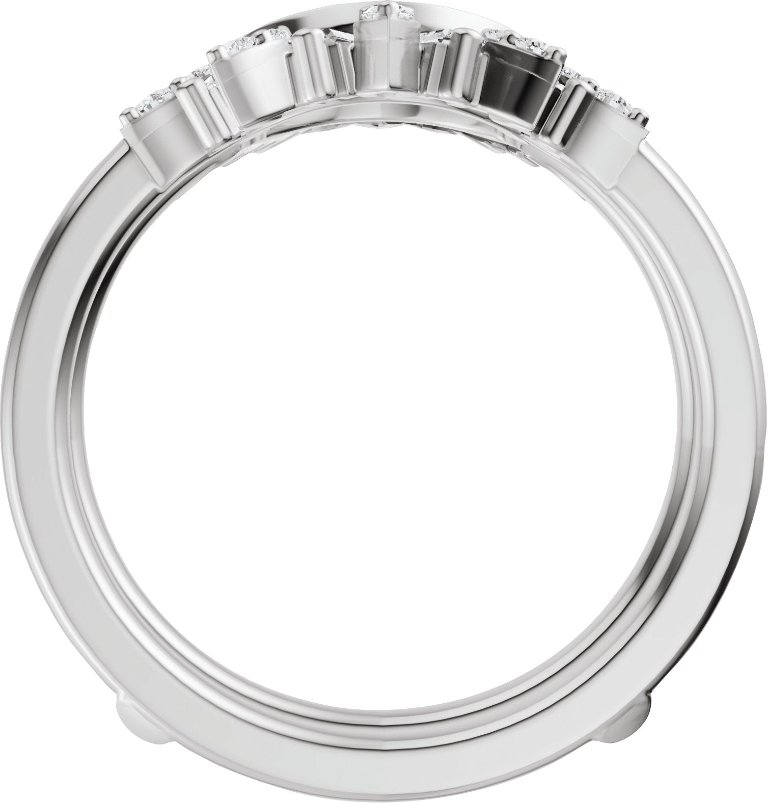 3/8 Ctw Straight Baguette Lab-Grown Diamond Ring Guard - White Gold - Lab Grown Diamond