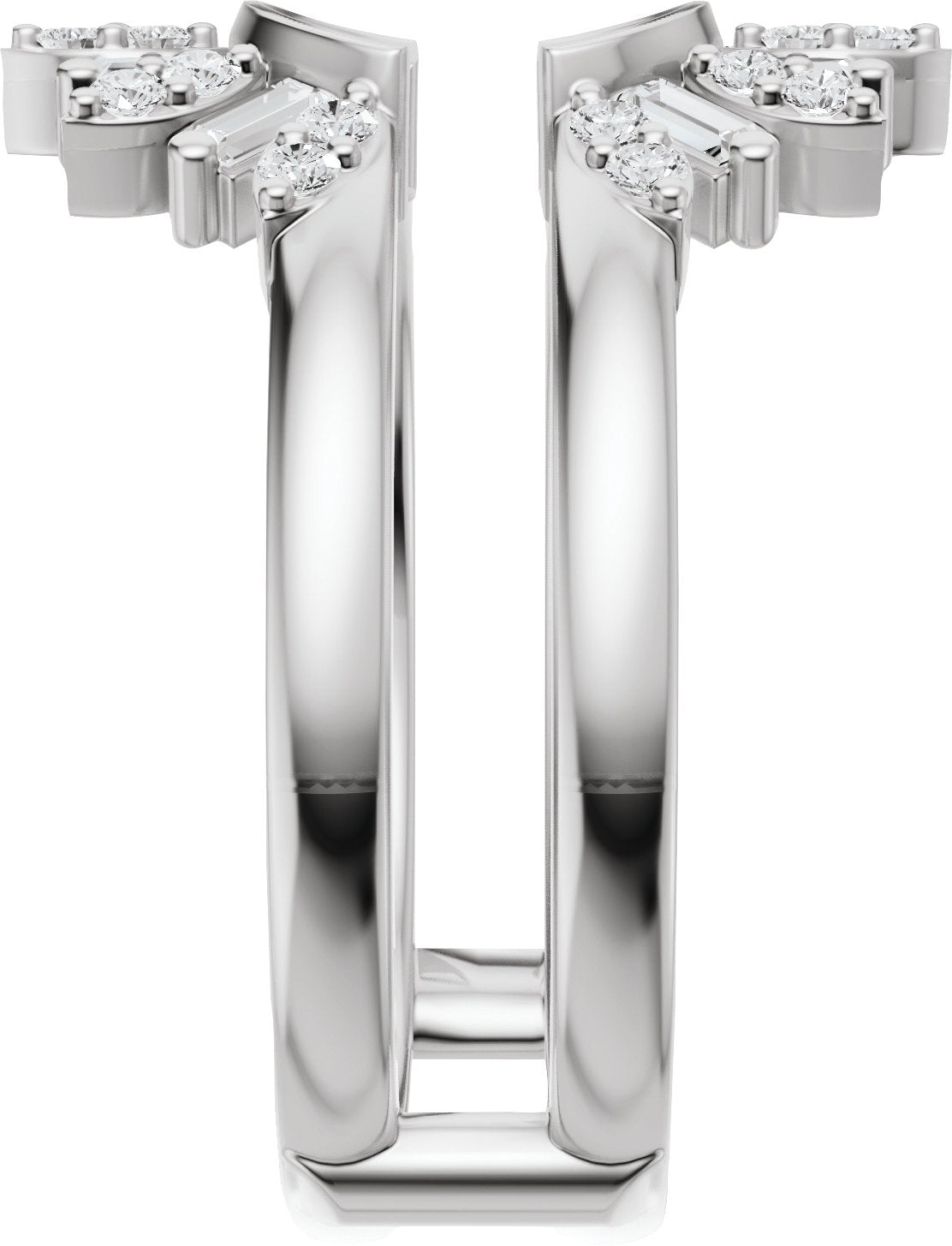 3/8 Ctw Straight Baguette Lab-Grown Diamond Ring Guard - White Gold - Lab Grown Diamond