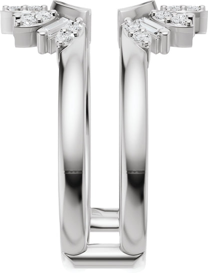 3/8 Ctw Straight Baguette Lab-Grown Diamond Ring Guard - White Gold - Lab Grown Diamond