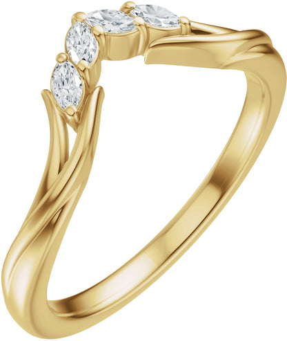 1/8 Ctw Marquise Lab-Grown Diamond Contour Band