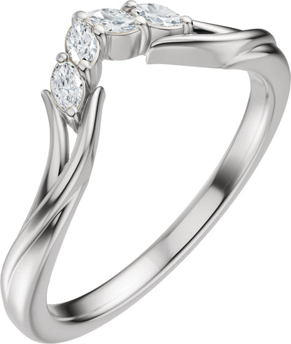 1/8 Ctw Marquise Lab-Grown Diamond Contour Band