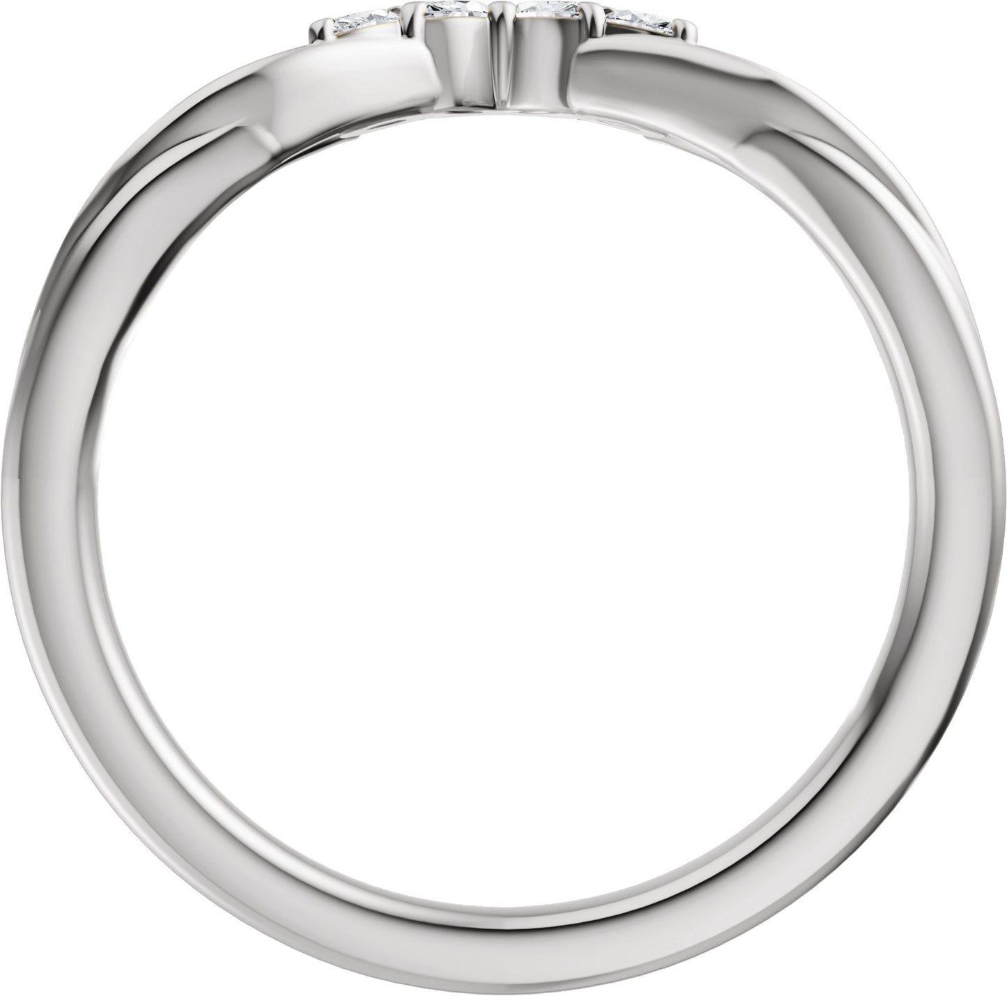 1/8 Ctw Marquise Lab-Grown Diamond Contour Band - White Gold - Lab Grown Diamond