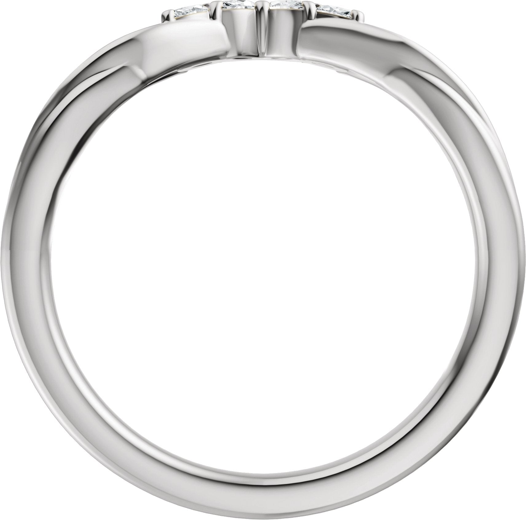 1/8 Ctw Marquise Lab-Grown Diamond Contour Band - White Gold - Lab Grown Diamond