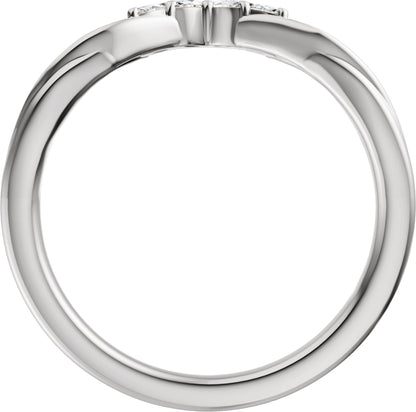 1/8 Ctw Marquise Lab-Grown Diamond Contour Band - White Gold - Lab Grown Diamond